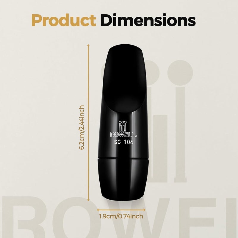 ROWell Classic Soprano Saxophone Mouthpiece Professional Sax Mouthpiece Warm & Round Tone Concert Band Mouthpiece for Students & Pros,Ideal for Classical Music, Wind Orchestra, Chamber Music - Image 5